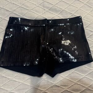 Express Black Sequin High Waist Shorts